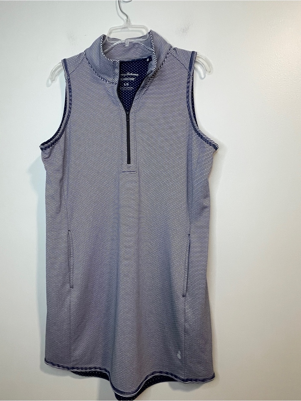 Tommy Bahama Islandzone Navy and White Mini Polo Dress with Zip